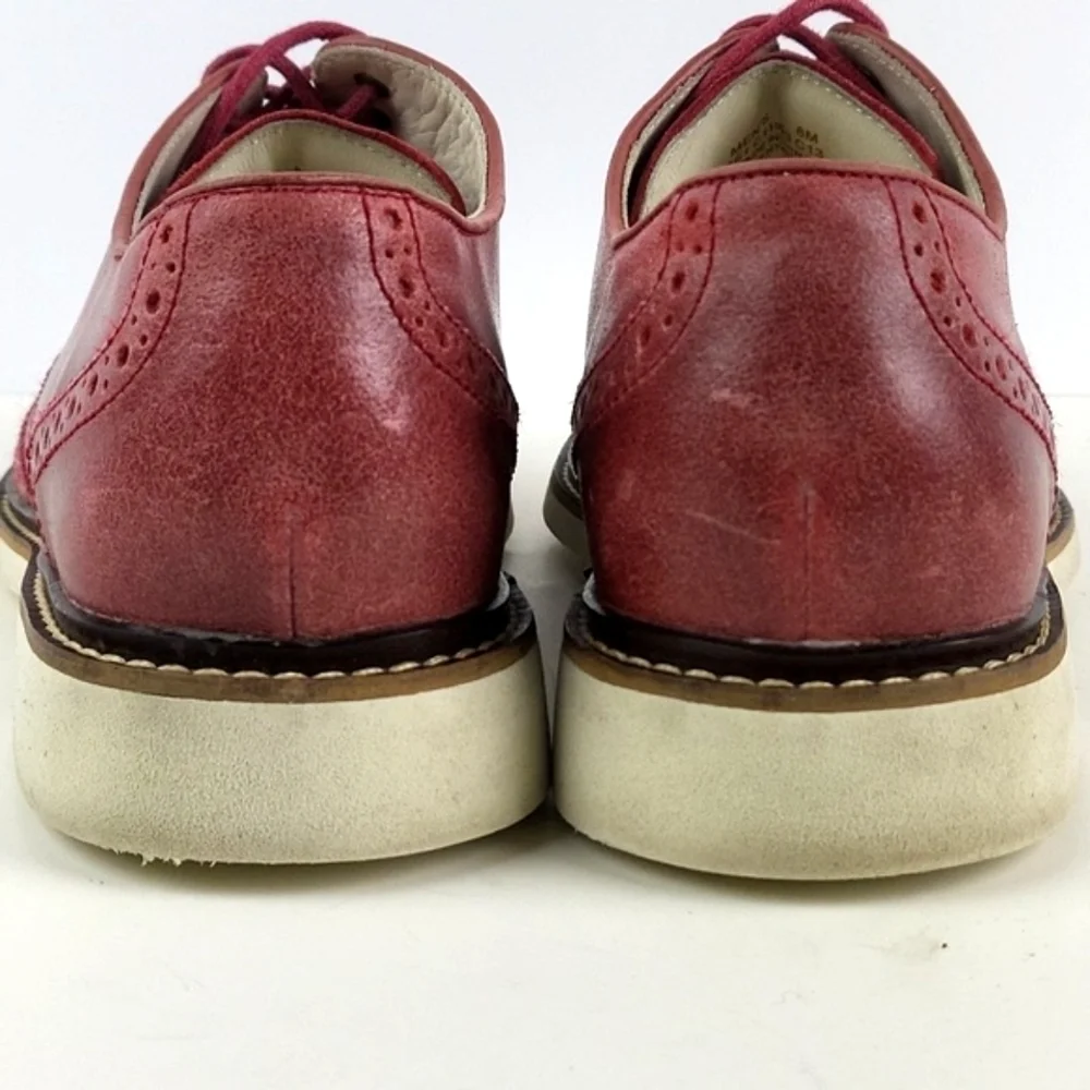 Cole Haan Franklin Nike Air Cushioned Red Leather Lace-up Wingtip Oxford Shoe